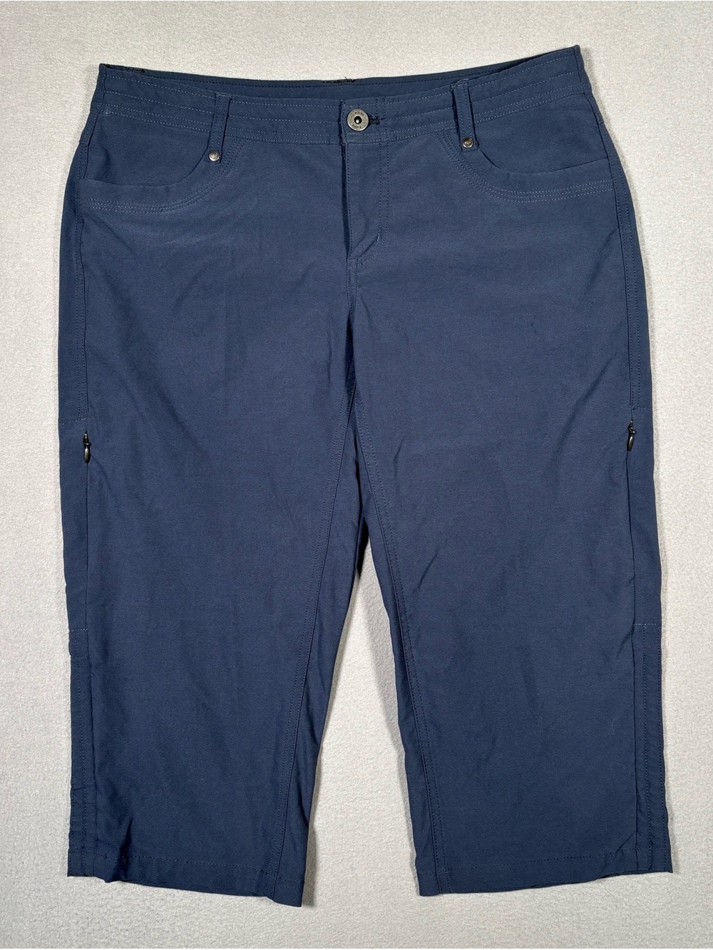 Kuhl Trekr Kapri Capri Pants Women 8 Indigo Performance Outdoor Camp Hike Travel